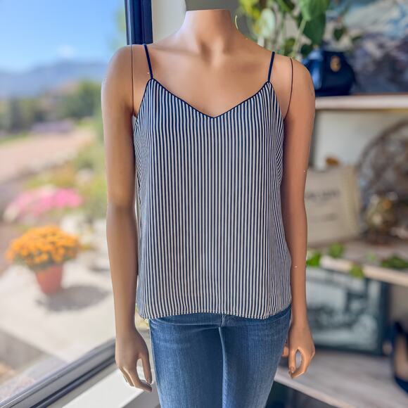 Banana Republic, Navy & White Horizontal Striped Lined Camisole, Women's Small - Picture 1 of 9